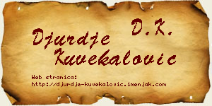 Đurđe Kuvekalović vizit kartica